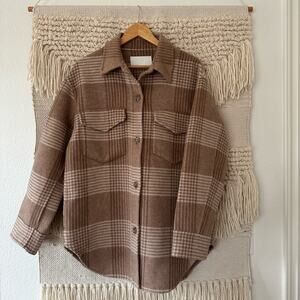 Oak + Fort Plaid Wool Blend Shacket